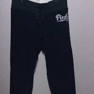 Pink Victoria's Secret Yoga Women's Blue Dog & Pink Print Leggings Size Large